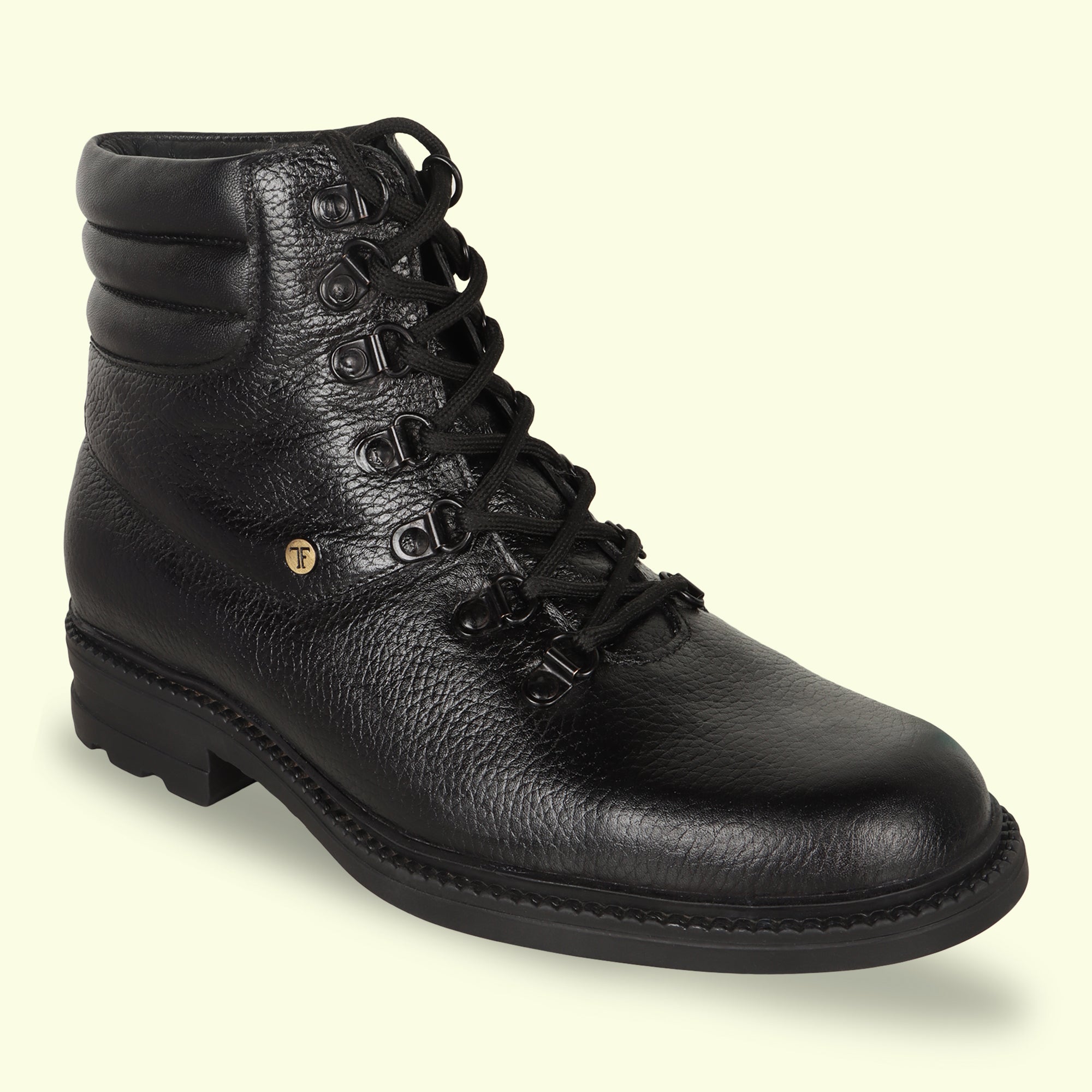TRUDGE Black Leather Boot - 4012