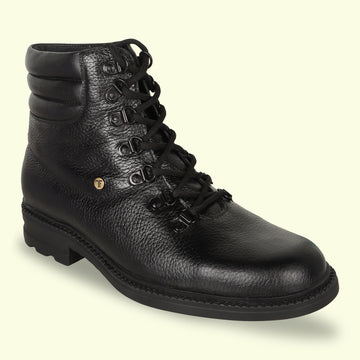TRUDGE Black Leather Boot - 4012