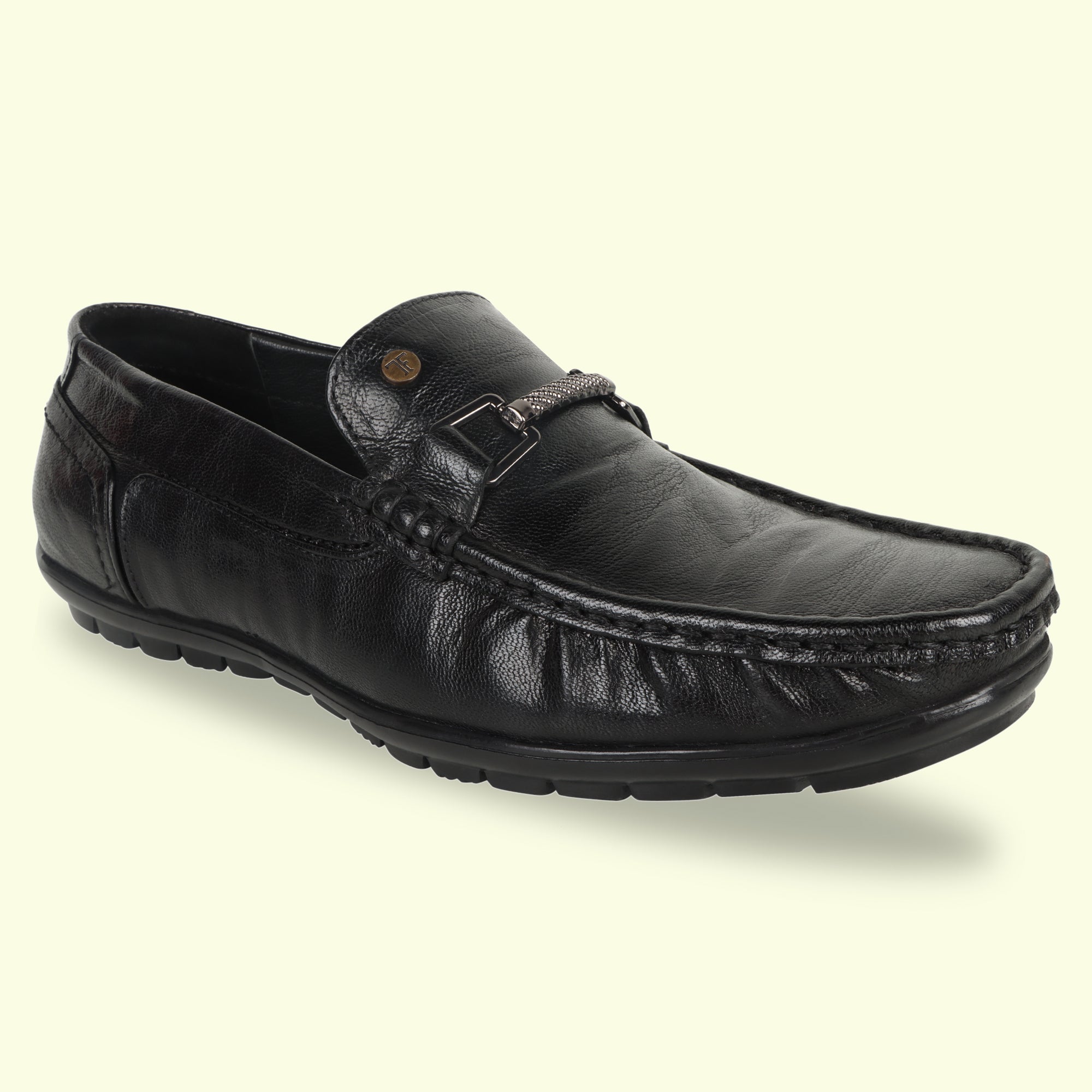 TRUDGE Black Loafer For Men - 5033
